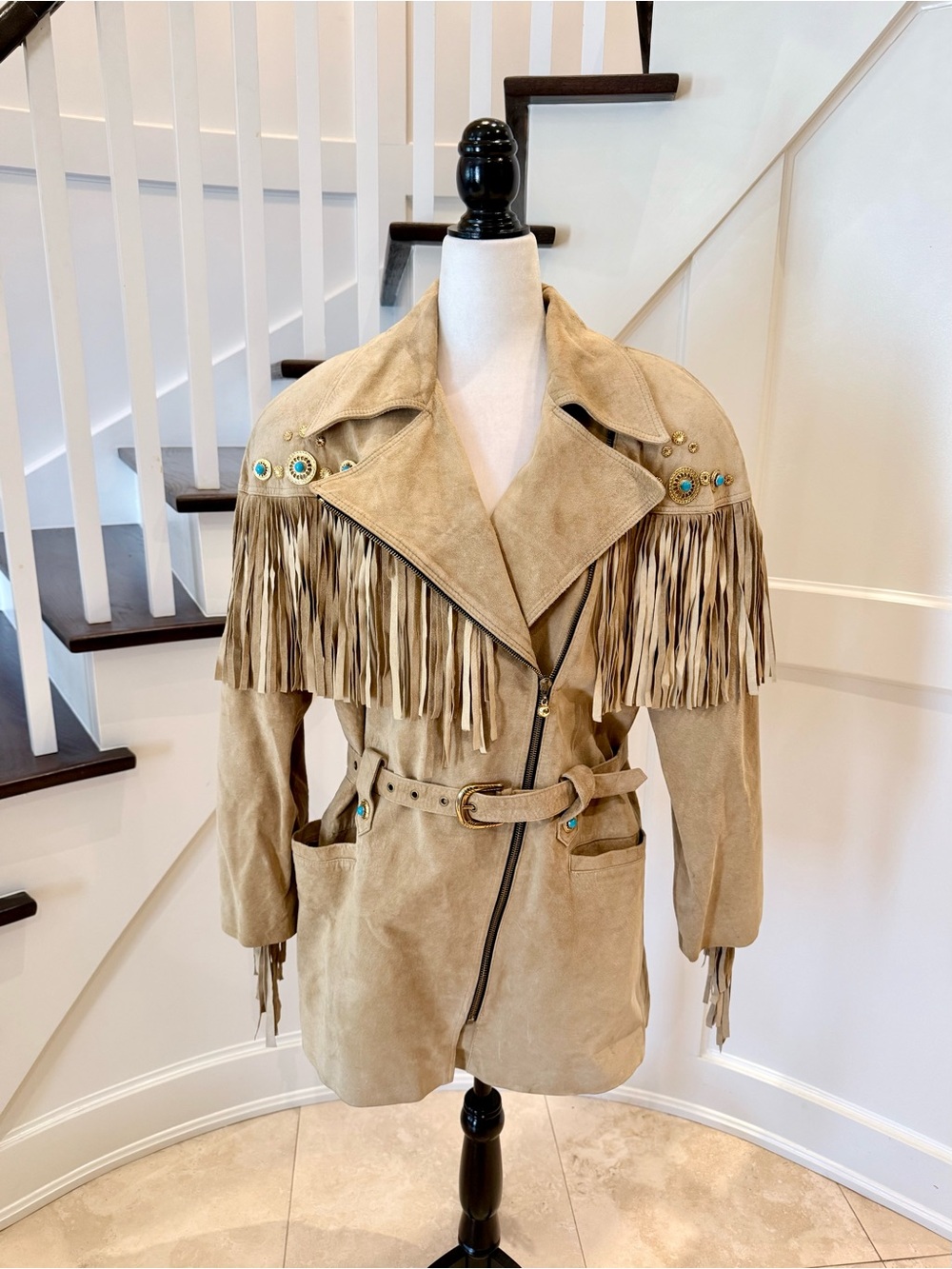 Lillie Rubin Suede Fringe Western Jacket: Western Cowgirl Coat